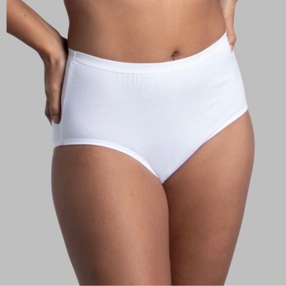 Fruit of the Loom 12 Pack Women's Brief Panty Size 8 100% White Cotton Soft